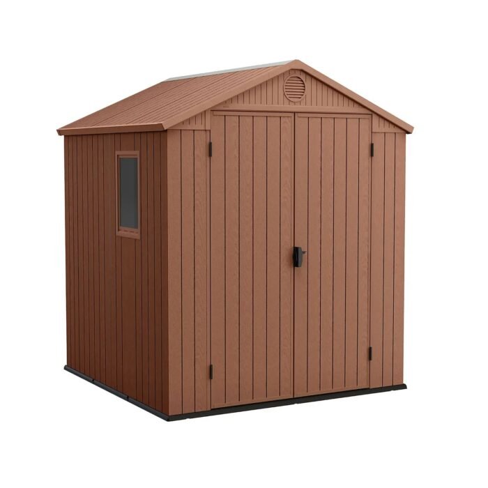 Keter 6×6 Darwin Heavy Duty Plastic Garden Shed – Brown - Image 1