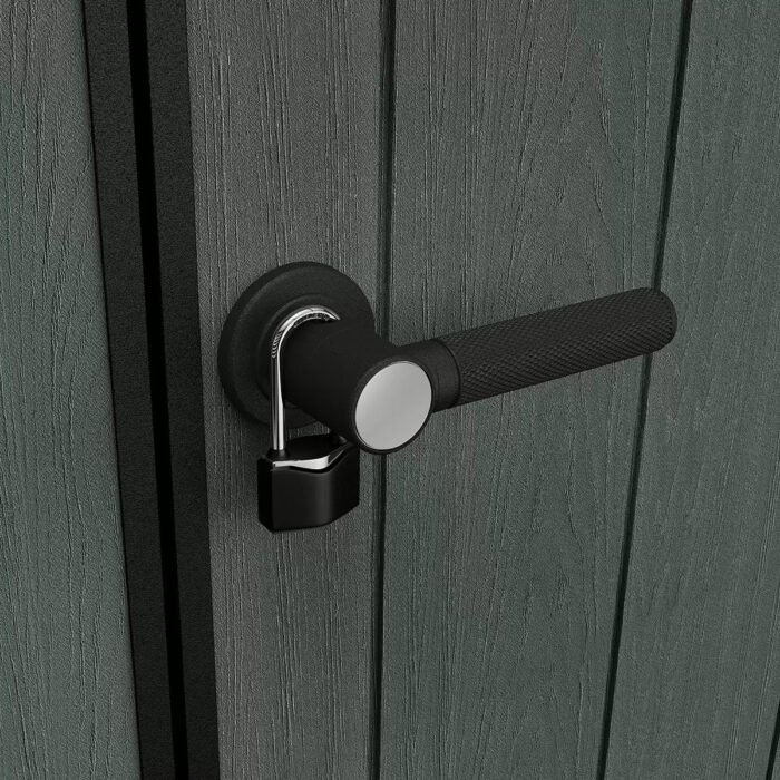 Keter 9x 7 Cortina Heavy Duty Plastic Pent Shed – Dark Green - Image 3