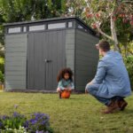 Keter 9x 7 Cortina Heavy Duty Plastic Pent Shed – Dark Green - Image 4