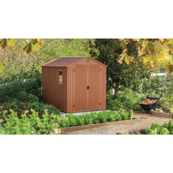 Keter 6×8 Darwin Heavy Duty Plastic Garden Shed – Brown - Image 5
