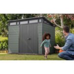 Keter 9x 7 Cortina Heavy Duty Plastic Pent Shed – Green - Image 5