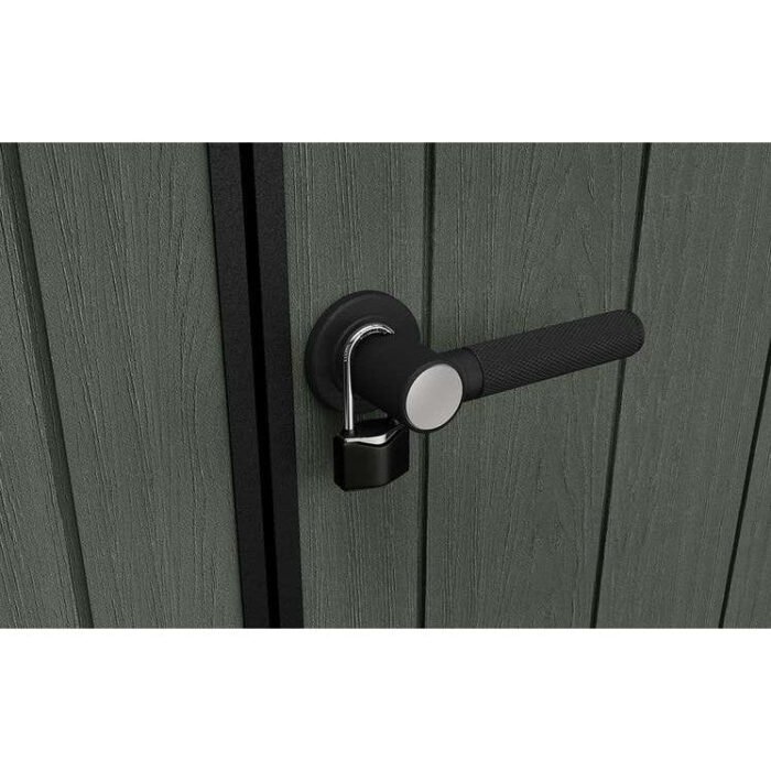Keter 9x 7 Cortina Heavy Duty Plastic Pent Shed – Green - Image 4