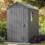 Keter 4×6 Darwin Heavy Duty Plastic Garden Shed – Grey - Image 2