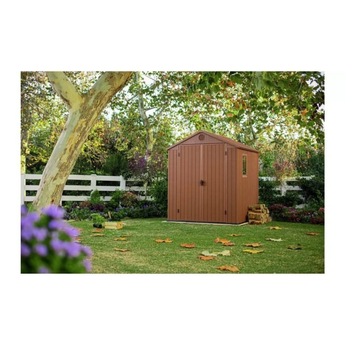 Keter 6×6 Darwin Heavy Duty Plastic Garden Shed – Brown - Image 4