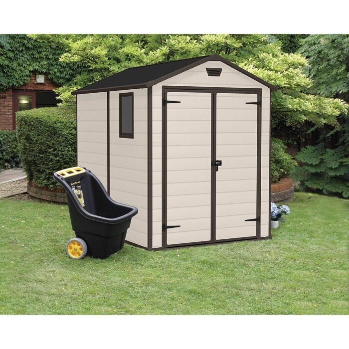 Keter 6x 8 Manor Plastic Garden Storage Shed – Beige - Image 2