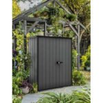 Keter 4×2 Cortina Alto Heavy Duty Vertical Plastic Garden Shed with Shelves - Image 3